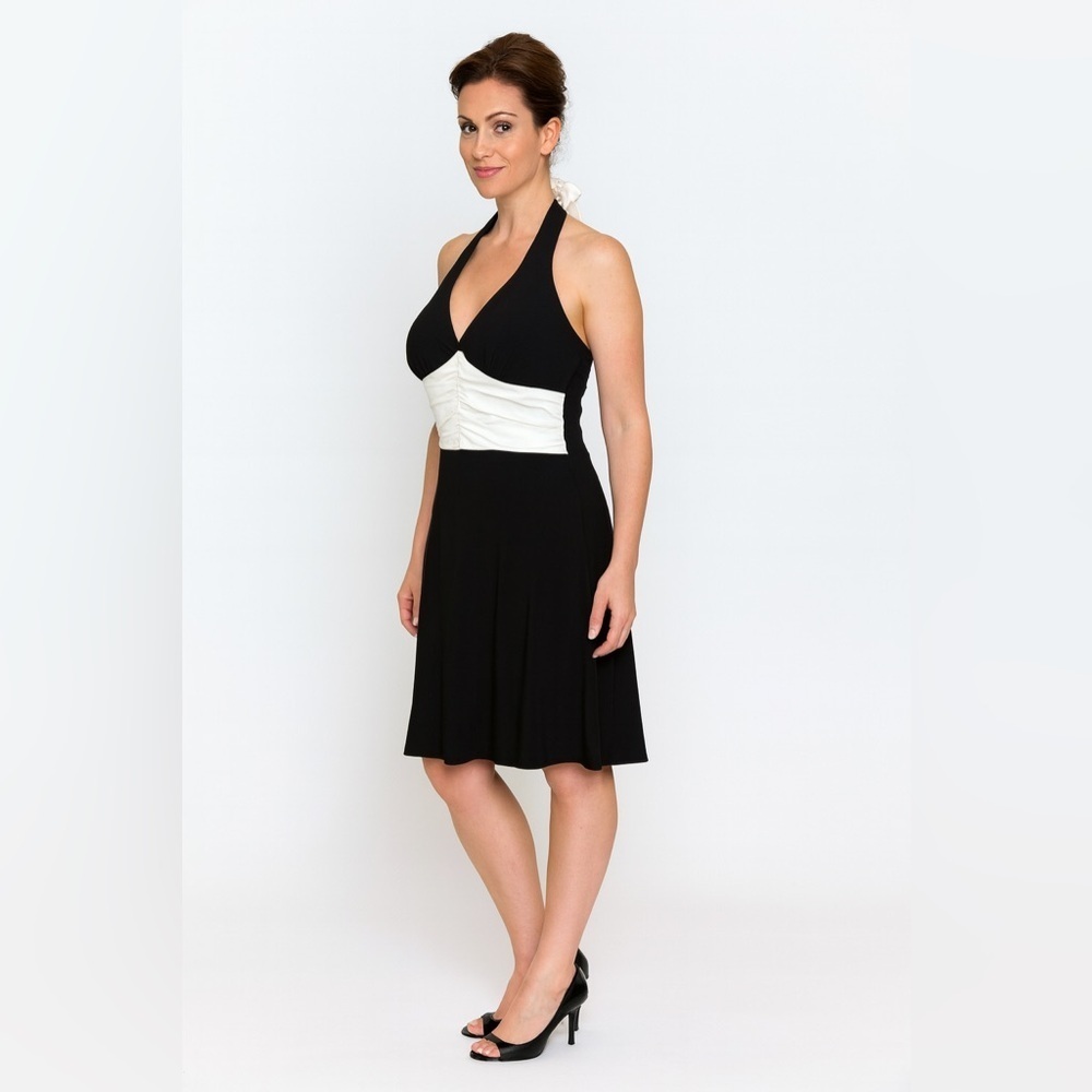 b. smart Sz 3/4 Halter Semi Formal Dress Marilyn Monroe Classic Sexy Goth fairy